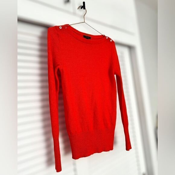 J. Crew Wool Mohair Sweater Boat Neck with Shoulder Buttons Size M - Picture 4 of 15